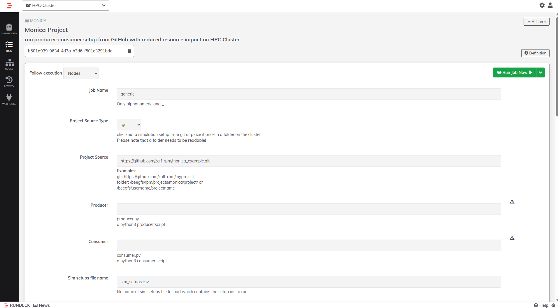 Rundeck Login Page